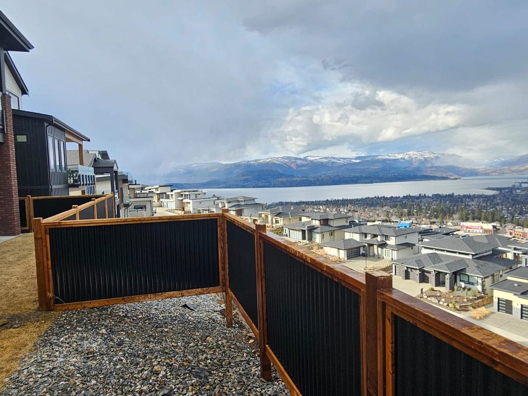 Corrugated Metal Privacy Fence Panel (Premade) - The Coastal - BarrierBoss™