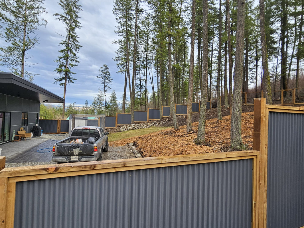 Corrugated Metal Privacy Fence Panel (Premade) - The Coastal - BarrierBoss™