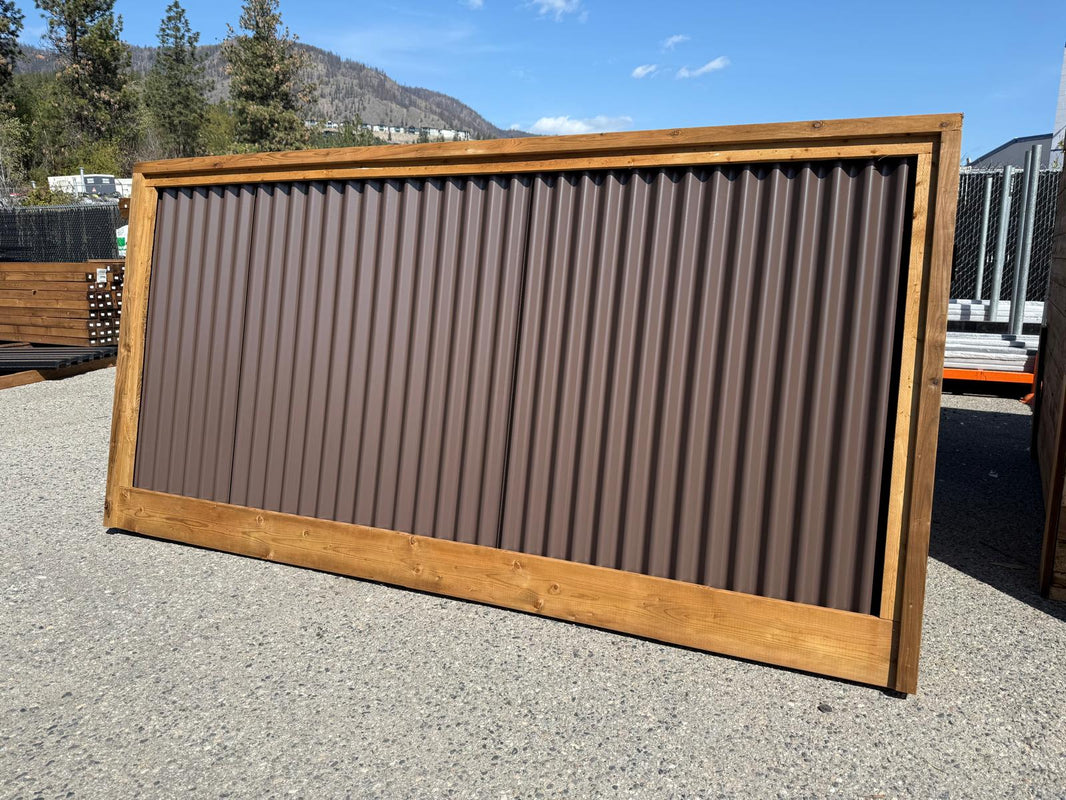 Corrugated Metal Privacy Fence Panel (Premade) - The Coastal - BarrierBoss™
