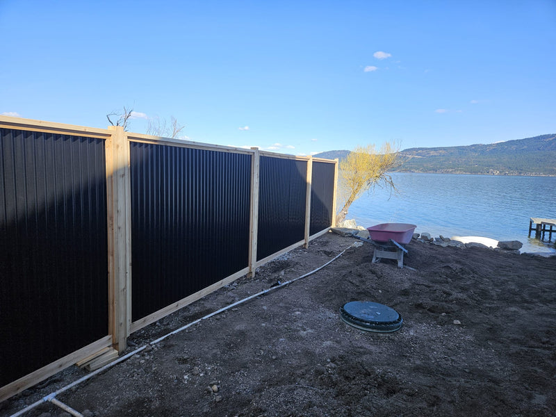 Load image into Gallery viewer, Corrugated Metal Fence Panels (Premade) - The Redwood