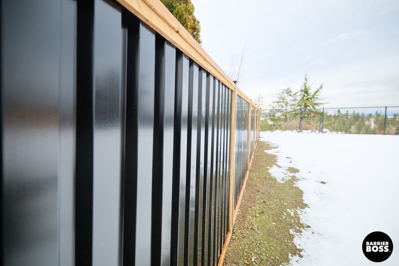 Load image into Gallery viewer, Ribbed Metal Privacy Fence Panels - Treated Wood Frame