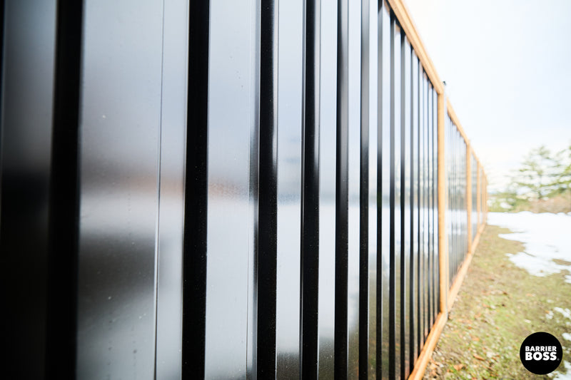 Load image into Gallery viewer, Ribbed Metal Privacy Fence Panels - Treated Wood Frame
