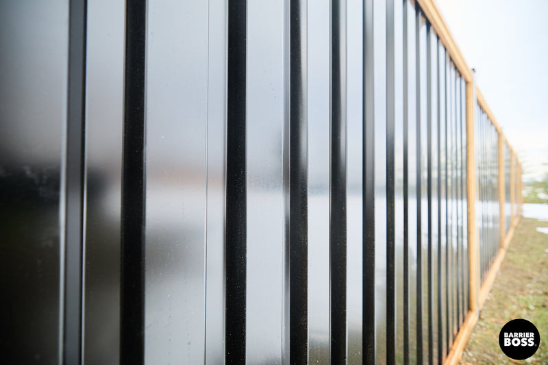 Load image into Gallery viewer, Ribbed Metal Privacy Fence Panels - Treated Wood Frame