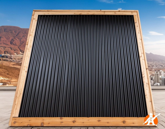 Redwood DIY Black Corrugated Metal Fence Kit