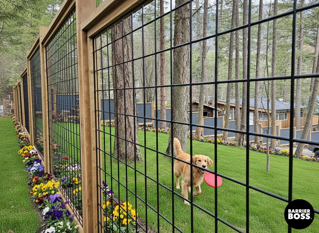 Black Hog Wire Fence Panels (Framed or Unframed) - The Rigid Panel