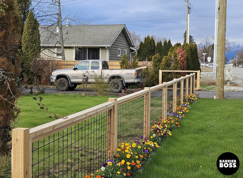 Load image into Gallery viewer, Black Hog Wire Fence Panels