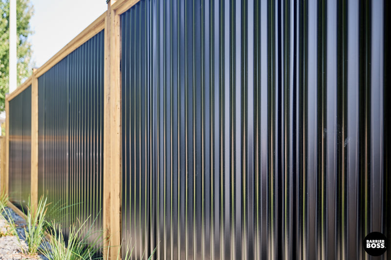 Load image into Gallery viewer, Corrugated Metal Privacy Fence Panels – Treated Wood Frame