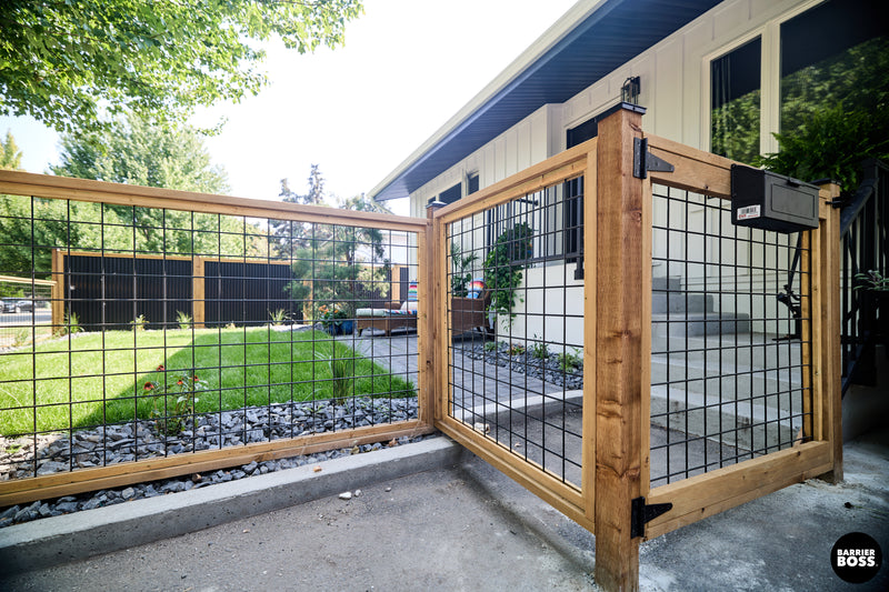 Load image into Gallery viewer, Black Hog Wire Fence Panels