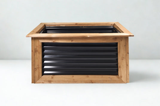the only planter boxes you'll ever need wood and metal for the win.
