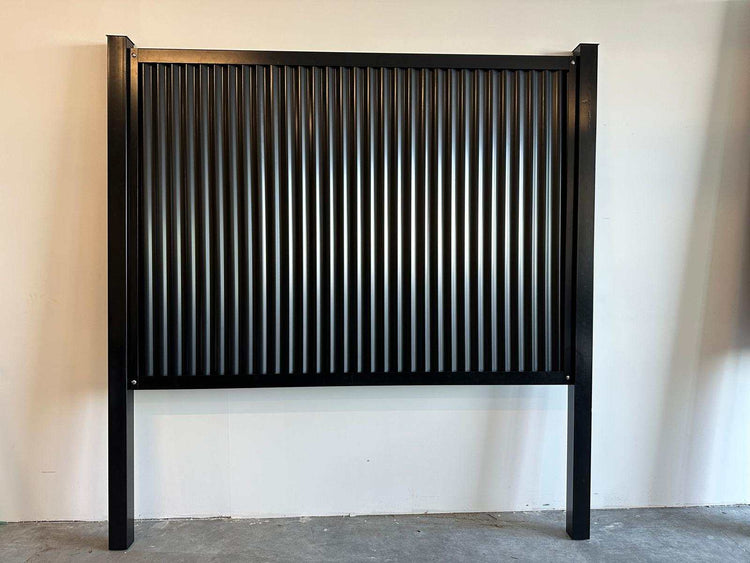 metal privacy fence panels - The Forever Fence in black corrugated