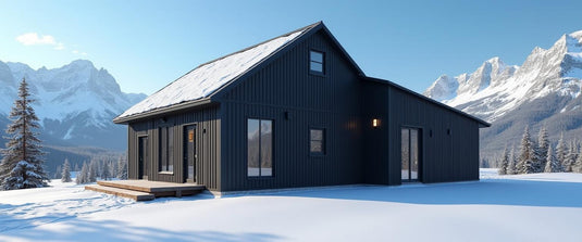 Black corrugated metal siding withstands harsh weather and looks beautiful