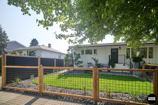 residential combination hog wire and corrugated fence