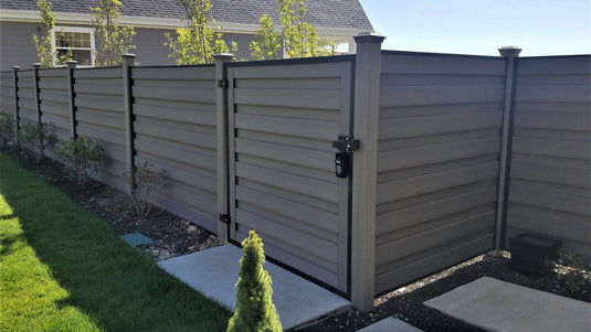 Horizontal Fence In A Backyard