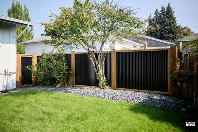Corrugated Metal Fence delivered to Edmonton
