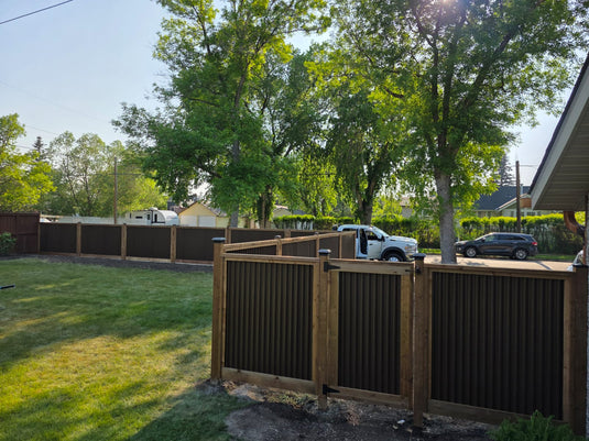 Corrugated Metal Privacy Fence Panel (Premade) - The Coastal