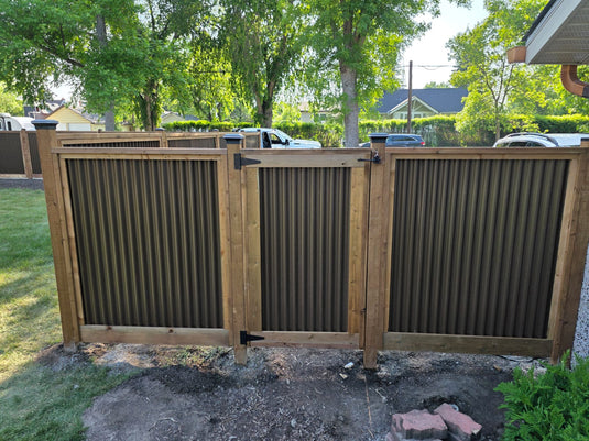 Corrugated Metal Privacy Fence Panel (Premade) - The Coastal