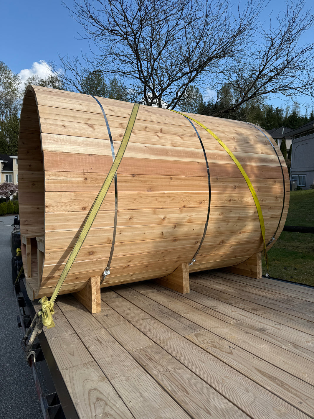 Barrel Sauna – Traditional Western Red Cedar Sauna - The Chesapeake - BarrierBoss™