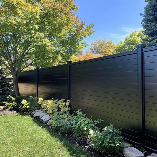 Black Aluminum Privacy Fence Panels - 48