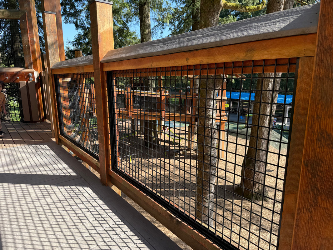 Black Hog Wire Deck Railing Panels (Framed or Unframed) - The Boreal - BarrierBoss™