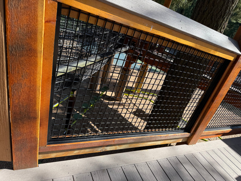 Load image into Gallery viewer, Black Hog Wire Deck Railing Panels (Premade or Unframed) - The Boreal - BarrierBoss™
