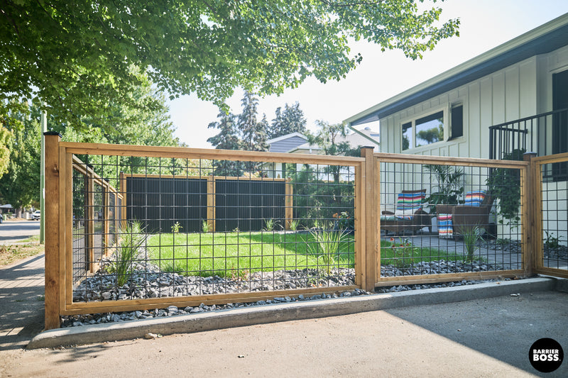 Load image into Gallery viewer, Black Hog Wire Fence Panels (Framed or Unframed) - The Rigid Panel - BarrierBoss™
