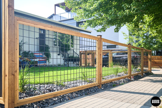 Black Hog Wire Fence Panels (Framed or Unframed) - The Rigid Panel - BarrierBoss™