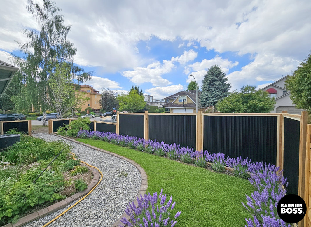 Corrugated Metal Fence Panels (Premade) - The Redwood - BarrierBoss™