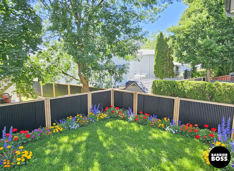 Load image into Gallery viewer, Corrugated Metal Fence Panels (Premade) - The Redwood - BarrierBoss™
