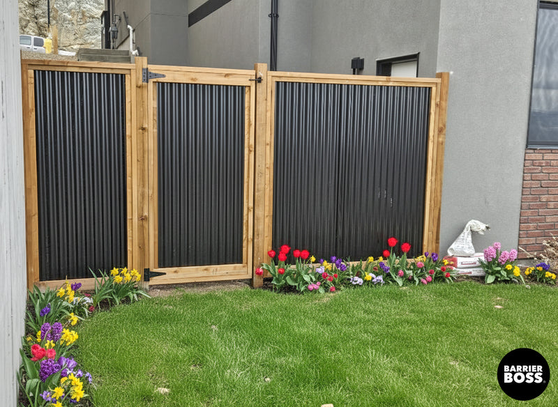 Load image into Gallery viewer, Corrugated Metal Privacy Fence Panel (Premade) - The Coastal
