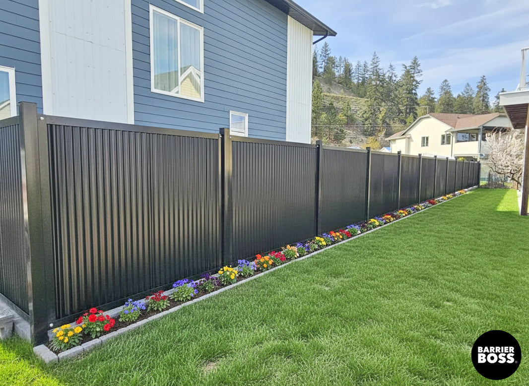 FireSmart® Metal Fence Panels with Steel Post & Frame System - The True North - BarrierBoss™
