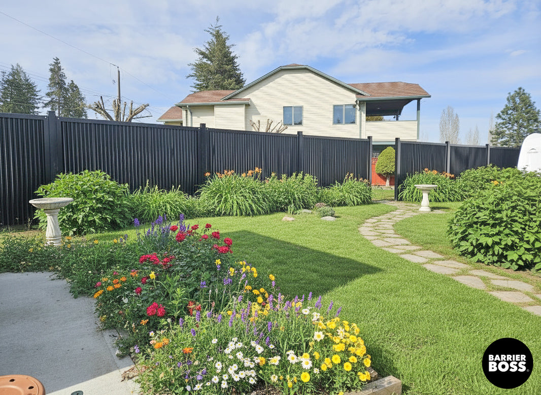 FireSmart® Metal Fence Panels with Steel Post & Frame System - The True North - BarrierBoss™