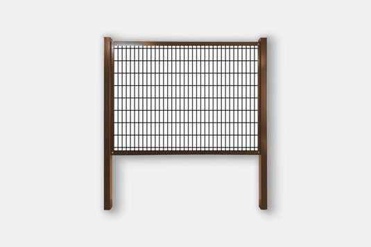 Brown frame cattle panel fence kit with 2