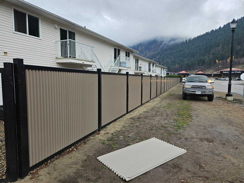 Load image into Gallery viewer, &quot;The True North&quot; - Zero Maintenance Corrugated Residential and Commercial Metal Fence Panels with Complete Steel Post and Frame System - The Forever Fence™
