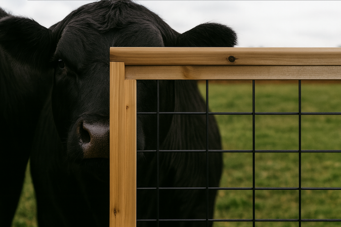 Black cattle panel fence, premade or unframed, The Angus