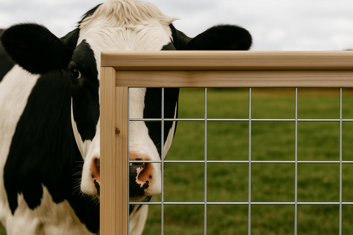 Silver galvanized cattle panel fence, premade or unframed, The Holstein