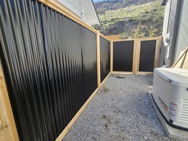 Load image into Gallery viewer, Corrugated Metal Fence Panels (Premade) - The Redwood - BarrierBoss™
