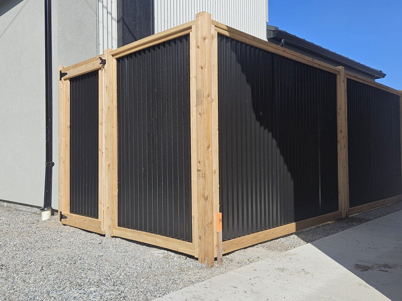 Load image into Gallery viewer, Corrugated Metal Fence Panels (Premade) - The Redwood - BarrierBoss™

