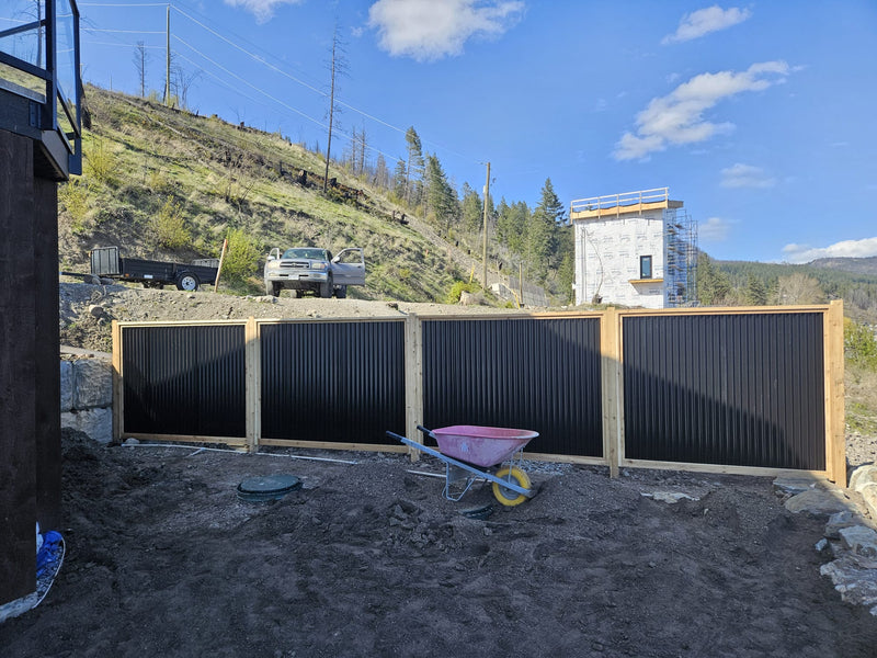 Load image into Gallery viewer, Corrugated Metal Fence Panels (Premade) - The Redwood - BarrierBoss™
