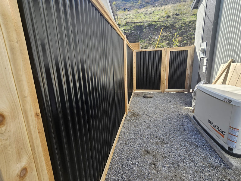 Load image into Gallery viewer, Corrugated Metal Fence Panels (Premade) - The Redwood - BarrierBoss™
