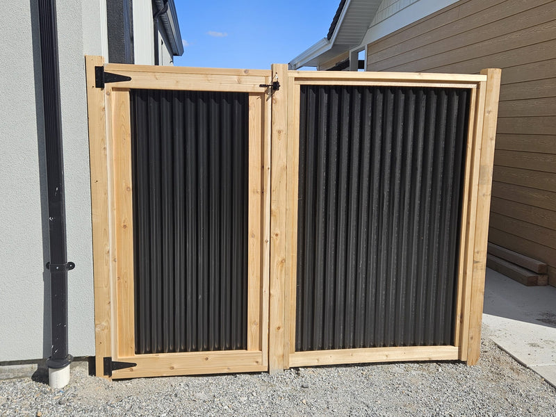 Load image into Gallery viewer, Corrugated Metal Fence Panels (Premade) - The Redwood - BarrierBoss™
