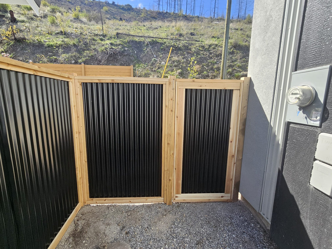 Corrugated Metal Fence Panels (Premade) - The Redwood - BarrierBoss™