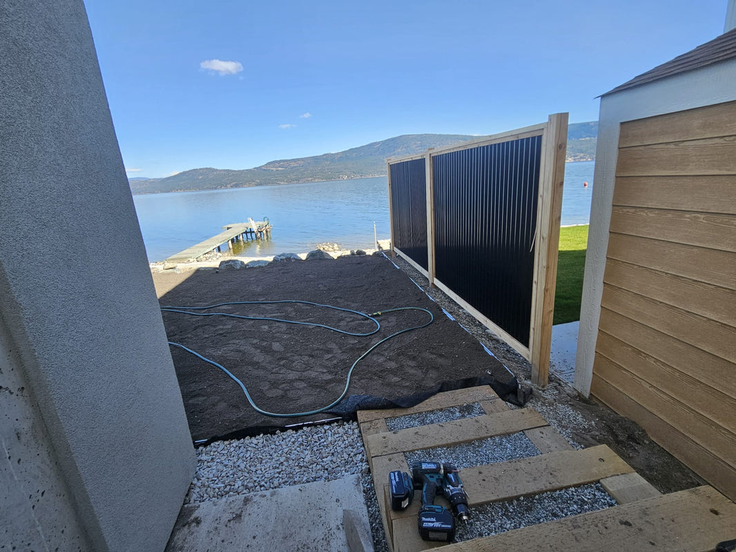 Corrugated Metal Fence Panels (Premade) - The Redwood - BarrierBoss™