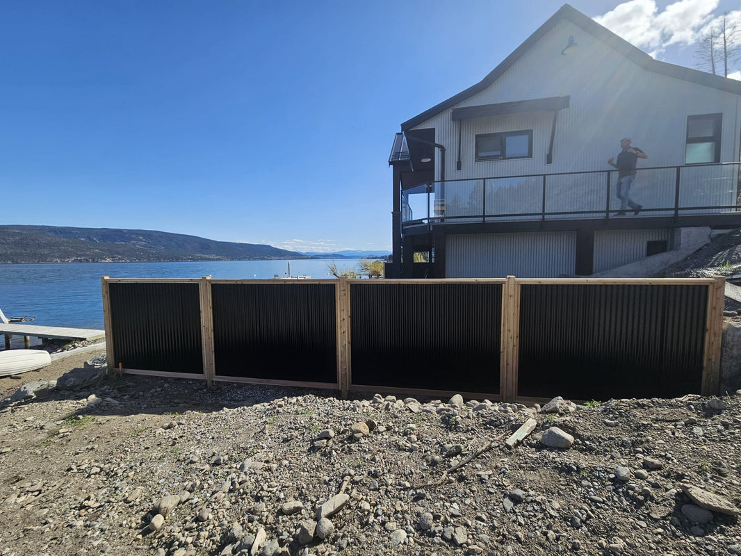 Corrugated Metal Fence Panels (Premade) - The Redwood - BarrierBoss™