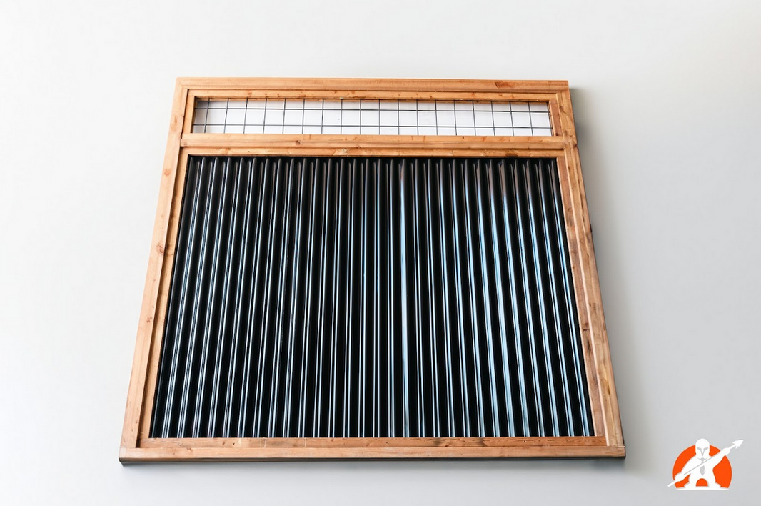 Corrugated Metal Fence with Hog Wire Fence Toppers - The Cabot Panel - BarrierBoss™