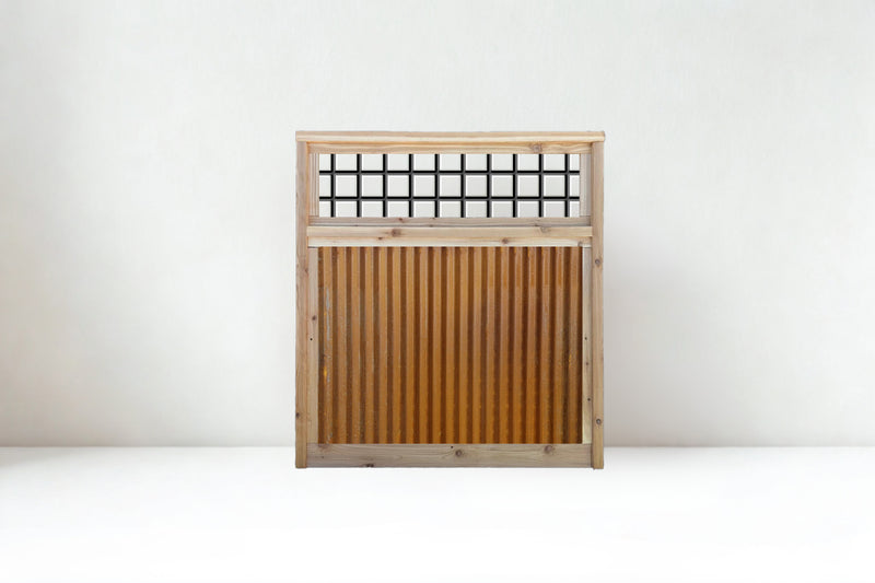 Load image into Gallery viewer, Corrugated Metal Fence with Hog Wire Fence Toppers - The Cabot Panel - BarrierBoss™
