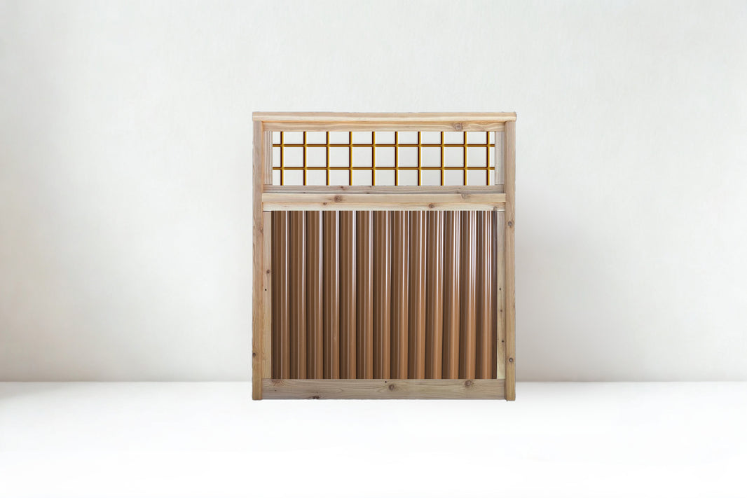 Corrugated Metal Fence with Hog Wire Fence Toppers - The Cabot Panel - BarrierBoss™