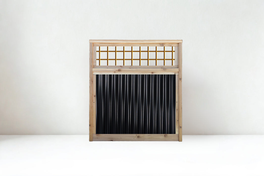 Corrugated Metal Fence with Hog Wire Fence Toppers - The Cabot Panel - BarrierBoss™