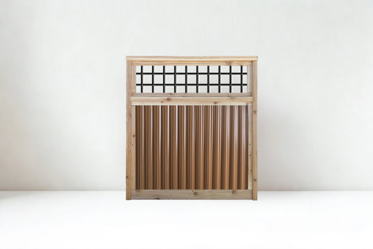 Corrugated Metal Fence with Hog Wire Fence Toppers - The Cabot Panel - BarrierBoss™