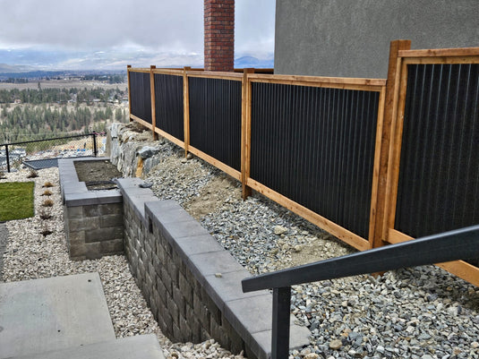 Corrugated Metal Privacy Fence Panel (Premade) - The Coastal - BarrierBoss™