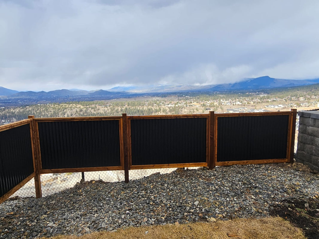 Corrugated Metal Privacy Fence Panel (Premade) - The Coastal - BarrierBoss™